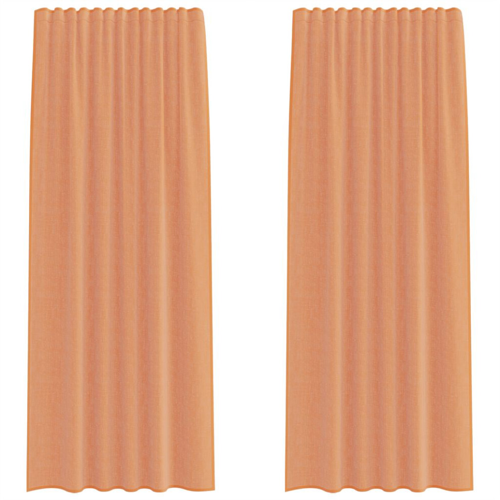 Vidaxl Voile Curtains With Loops 2 Pcs Terracotta 140X245 Cm Net Curtain