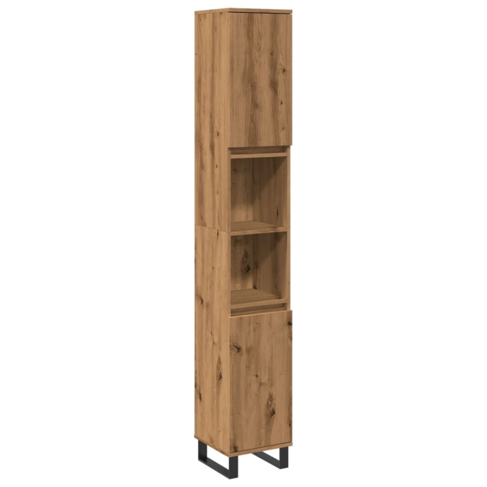 Vidaxl Bathroom Cabinet Sink Cupboard Vanity Unit Artisan Oak Engineered Wood