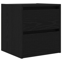 vidaXL Wall-mounted Bedside Cabinet Black Oak 38x34x40 cm bedside table