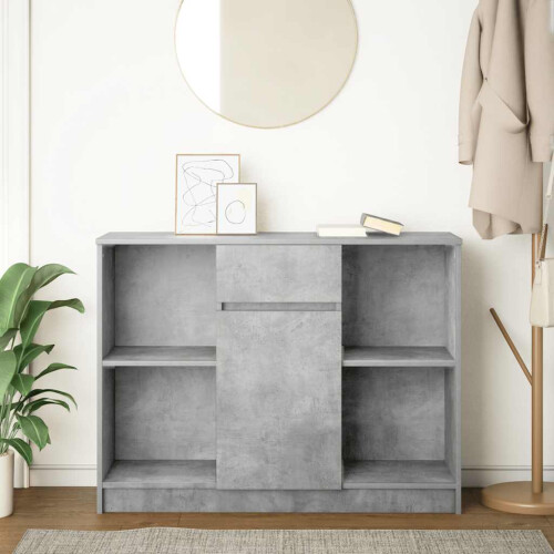 VidaXL vidaXL Sideboard with Drawer Concrete Grey 101x35x76 cm Engineered Wood 2