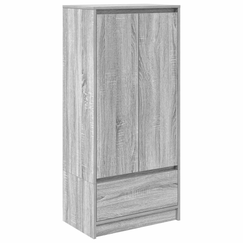 Vidaxl Cabinet With Drawer Grey Sonoma 55.5X34x119.5 Cm Engineered Wood