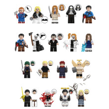 (17pcs-A) 8pcs Ghost Slayer Blade Breaking Souls Joker Minifigure Assembled Mini Building Block Action Figures Toy