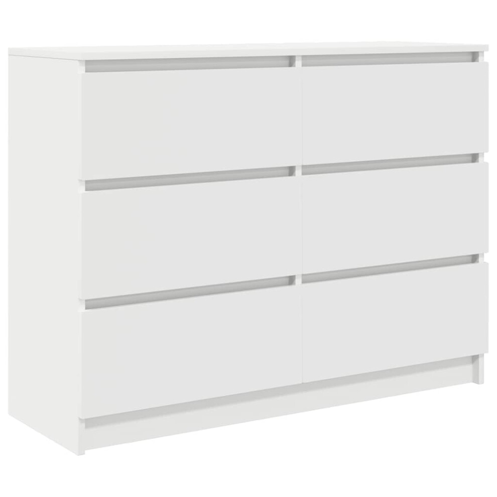 vidaXL Sideboard White 100x35x76 Cm Engineered Wood Storage Cabinet