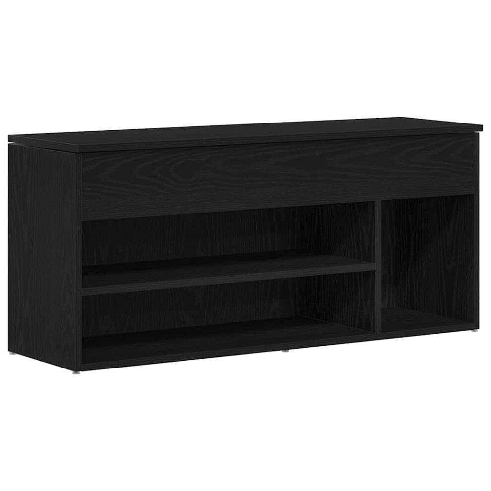 Vidaxl Shoe Bench Black Oak 102X30.5x45 Cm Engineered Wood Bench