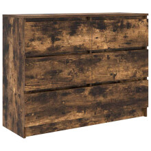 vidaXL Sideboard Smoked Oak 100x35x76 cm Engineered Wood storage cabinet