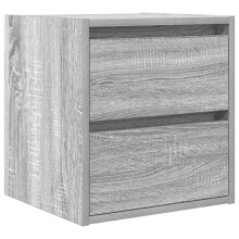 vidaXL Wall-mounted Bedside Cabinet Grey Sonoma 38x34x40 cm bedside table