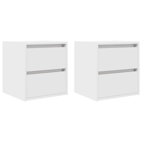 VidaXL vidaXL Wall-mounted Bedside Cabinets 2 pcs White 38x34x40 cm bedside table 1