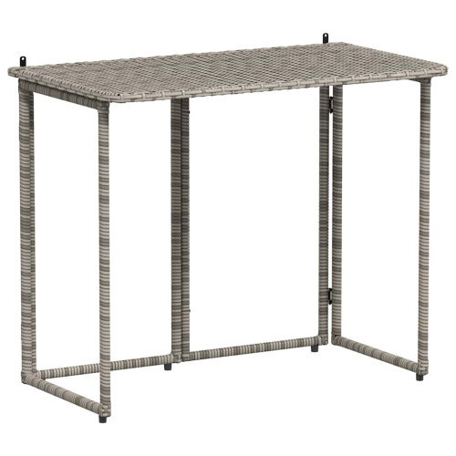 VidaXL vidaXL Gartentisch Klappbar Grau 90x51x75 cm Poly Rattan