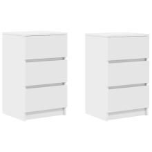 vidaXL Bedside Cabinets with 3 Drawers 2 pcs White 39x35x65 cm bedside table