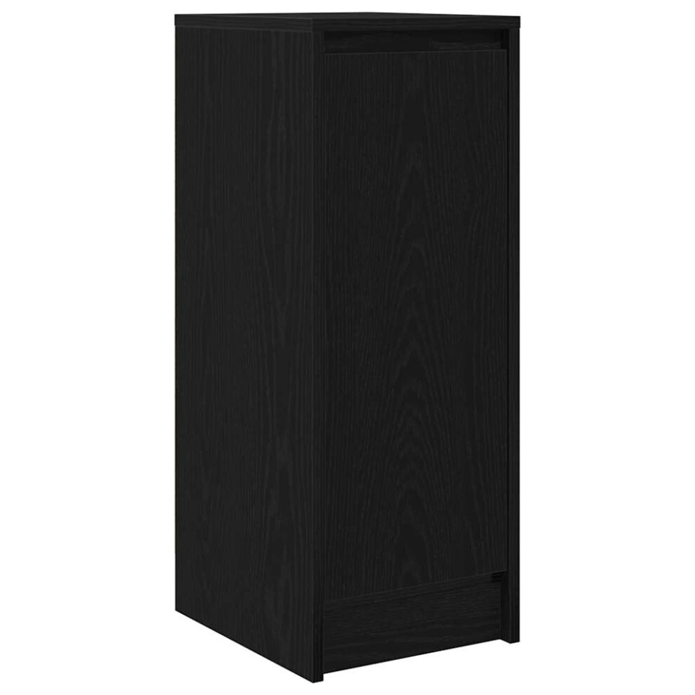 Vidaxl Sideboard Oak 29.5X34x76 Cm Engineered Wood Storage Cabinet Black