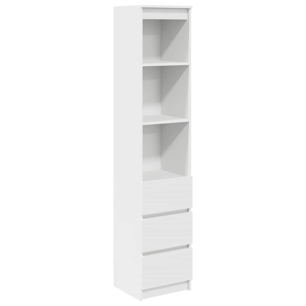 Vidaxl Highboard White 37.5X35x180 Cm Engineered Wood Cabinet Side Cabinet