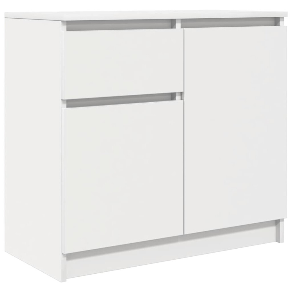 Vidaxl Sideboard With Drawer White 71X35x65 Cm Engineered Wood Storage Cabinet