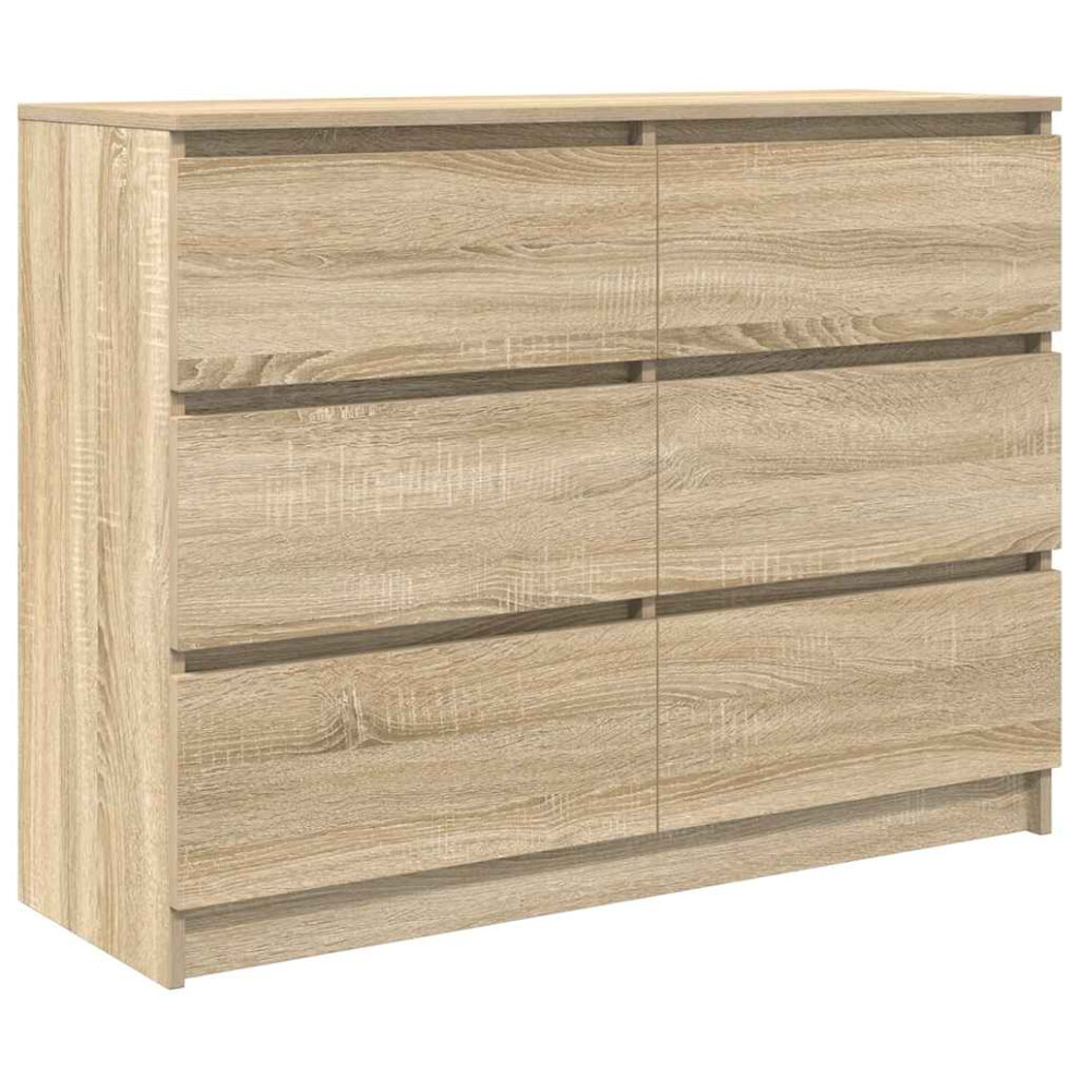 Vidaxl Sideboard Sonoma Oak 100X35x76 Cm Engineered Wood Storage Cabinet