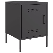 vidaXL Bedside Cabinet Bedroom Nightstand Bed Table Bed Cabinet Black Steel