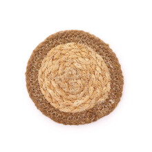 Natural Placemats Natural Coaster Jute & Cotton 10cm set of 4 Natural Boarder