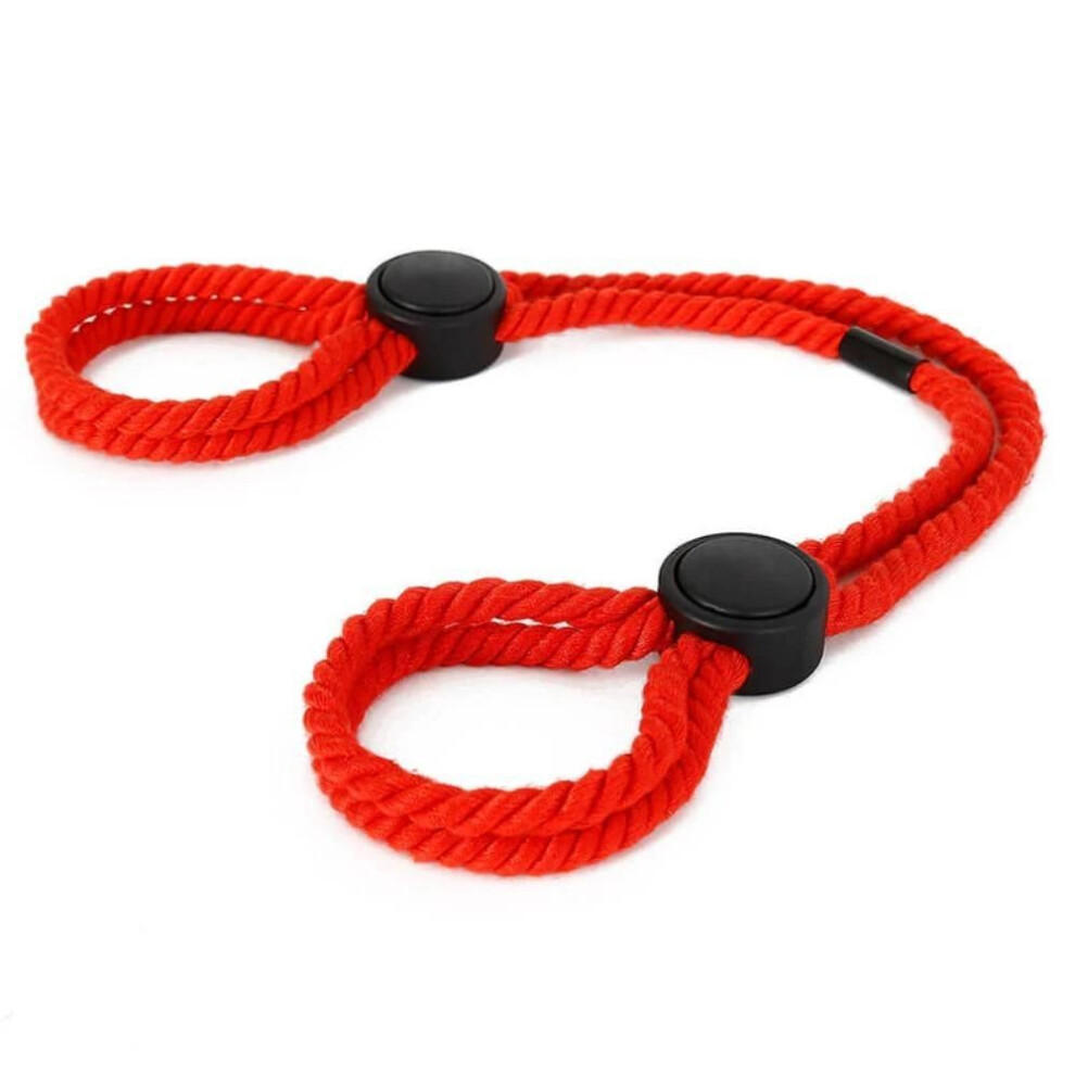 (red) Cotton Rope Handcuffs Ankle Cuff Bdsm Sex Restraints Bondage Fetish