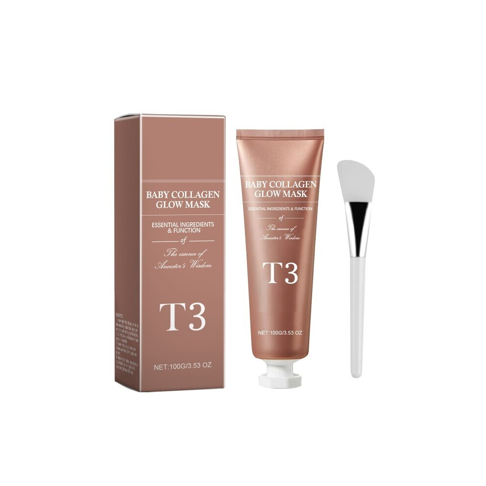 T3 Collagen Mask, T3 Baby Collagen Glow Mask, T3 Collagen Peel Off Mask, Korean Face Mask Make Glowy Skin, Skin Elasticity