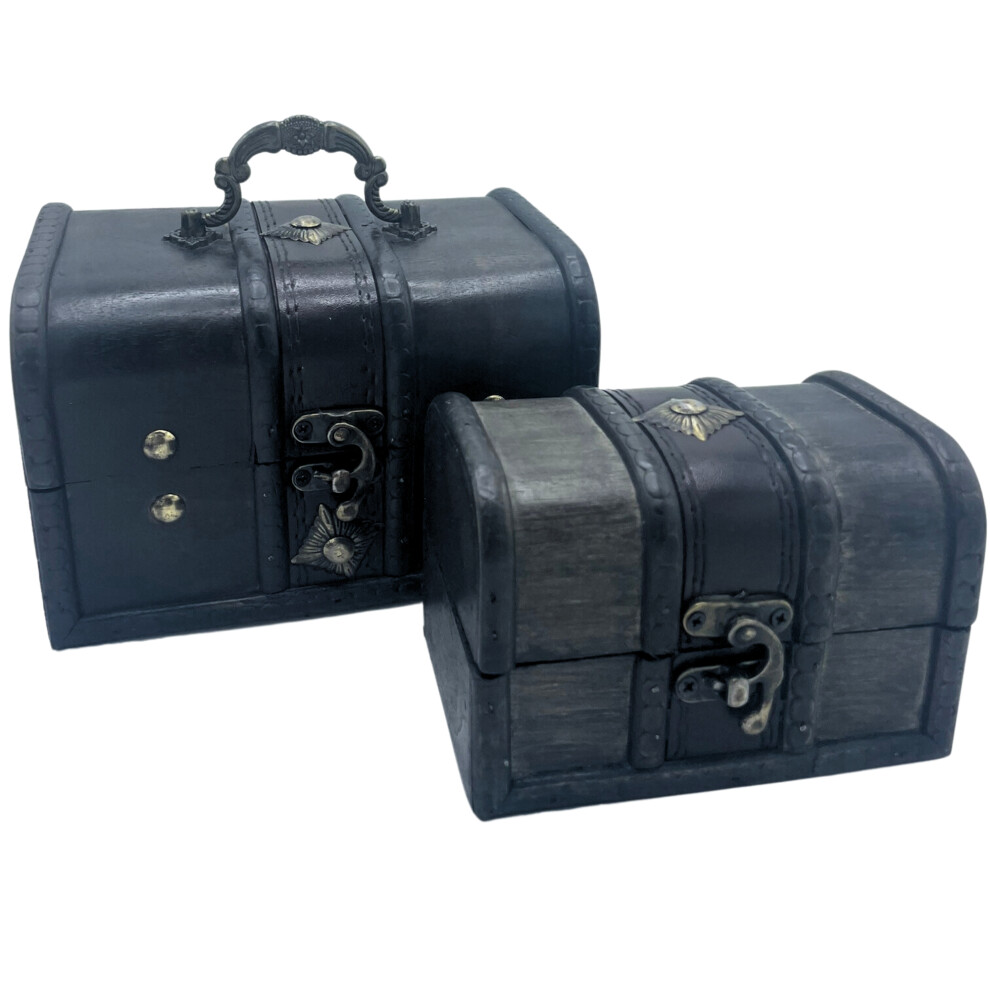 Vintage Style Boxes Treasure Chest Set of 2 Grey-image-OPC-PFZBPQF-NEW