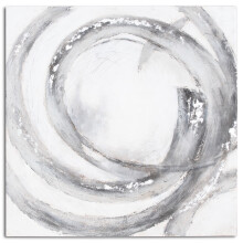 Galaxy Silver And Grey Hand Painted Canvas Silver Wood Art & Printed Products