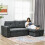 Homcom HOMCOM 3 Seater Sofa Bed, Convertible Pull Out Sofa with Storage, Dark Grey 1
