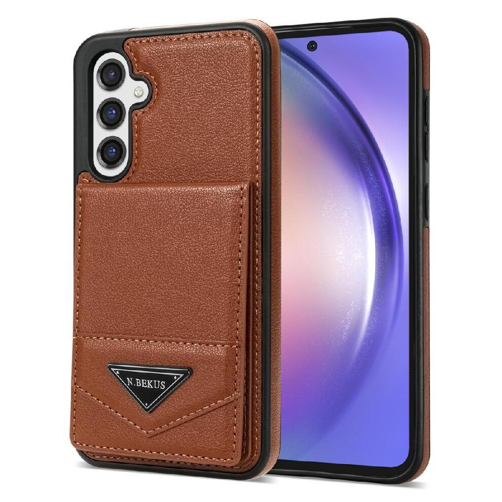 Photos - Case Slim for Samsung Galaxy A14 5g Protective Cover Rfid Blocking Pu Leather Magnetic Closure Kickstand(Brown)