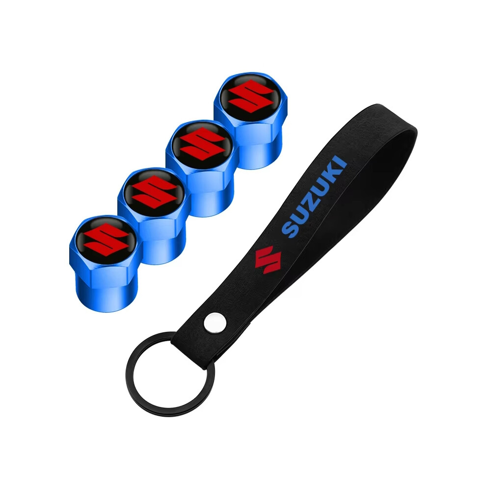 (Product mix blue) Auto Suede key strap Key ring Metal Alloy Valve Cover Wheel Caps For Suzuki JIMNY grand vitara sx4 swift Alto-image-OPC-PFZBRRN-NEW