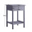 Living And Home Grey Side Table with Single Drawer and Round Solid Wood Handle 6