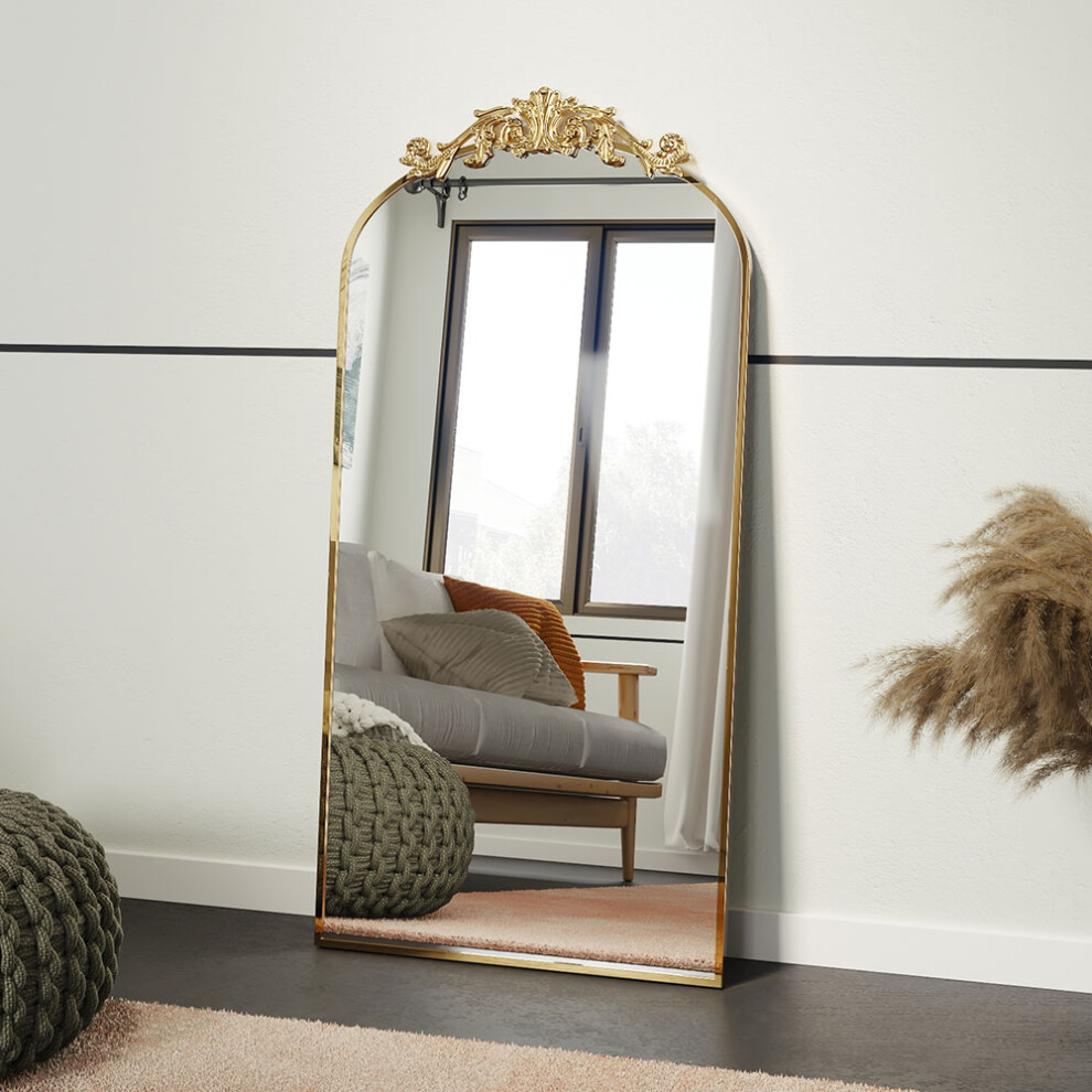 Vintage Gold Decorative Wall Mirror, 60cm W x 120cm H