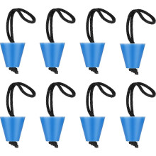 (Light Blue) 8 Pieces Universal Kayak Scupper Plug Kit Silicone Scupper Plugs Drain Holes Stopper Bung With Lanyard