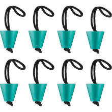 (Green) 8 Pieces Universal Kayak Scupper Plug Kit Silicone Scupper Plugs Drain Holes Stopper Bung With Lanyard