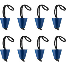 (Blue) 8 Pieces Universal Kayak Scupper Plug Kit Silicone Scupper Plugs Drain Holes Stopper Bung With Lanyard