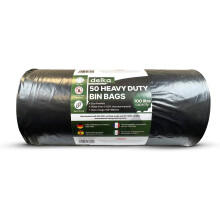(100 L, 1 count (Pack of 50)) Delka Heavy Duty Black Bin Bags