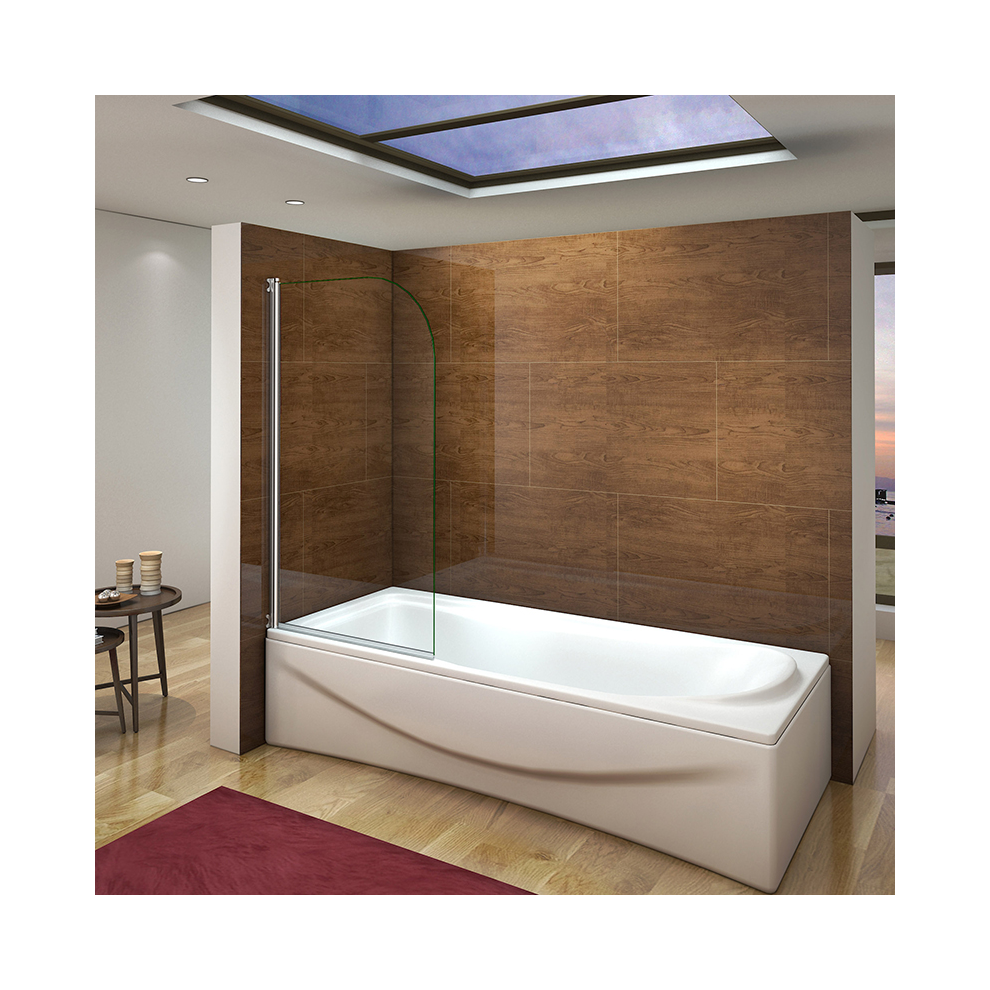 Chrome 800x1400mm 180° Pivot Bath Shower Screen Glass Door Panel