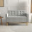 Homcom HOMCOM Compact Loveseat Sofa 2 Seater Sofa with Wood Legs, Light Grey 1
