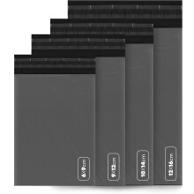 (Grey, Pack of 100) delka Mailing Bags, 60 Mixed Size Poly Mailer Bags