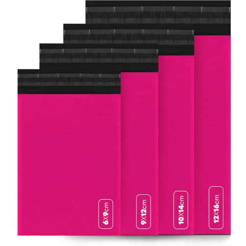 (Pink, Pack of 60) delka Mailing Bags, 60 Mixed Size Poly Mailer Bags on OnBuy