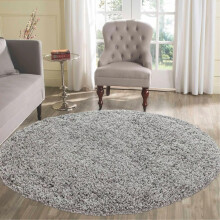 (Grey) Shaggy Rugs Circular Round Rugs Living Room Soft Pile