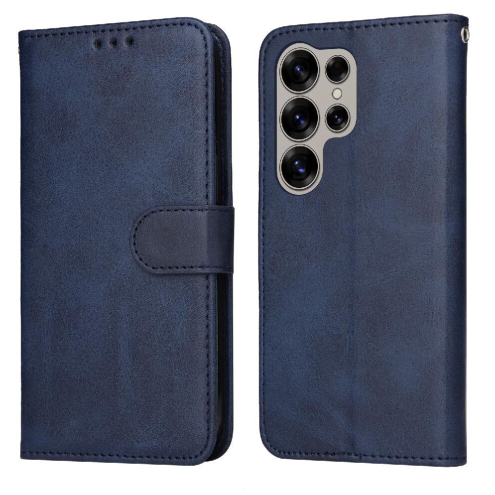 (Blue) Flip Case For Samsung Galaxy S25 Ultra Card Slots Flip Cover Magnetic Closure Precise Cutouts Blue 764549255122