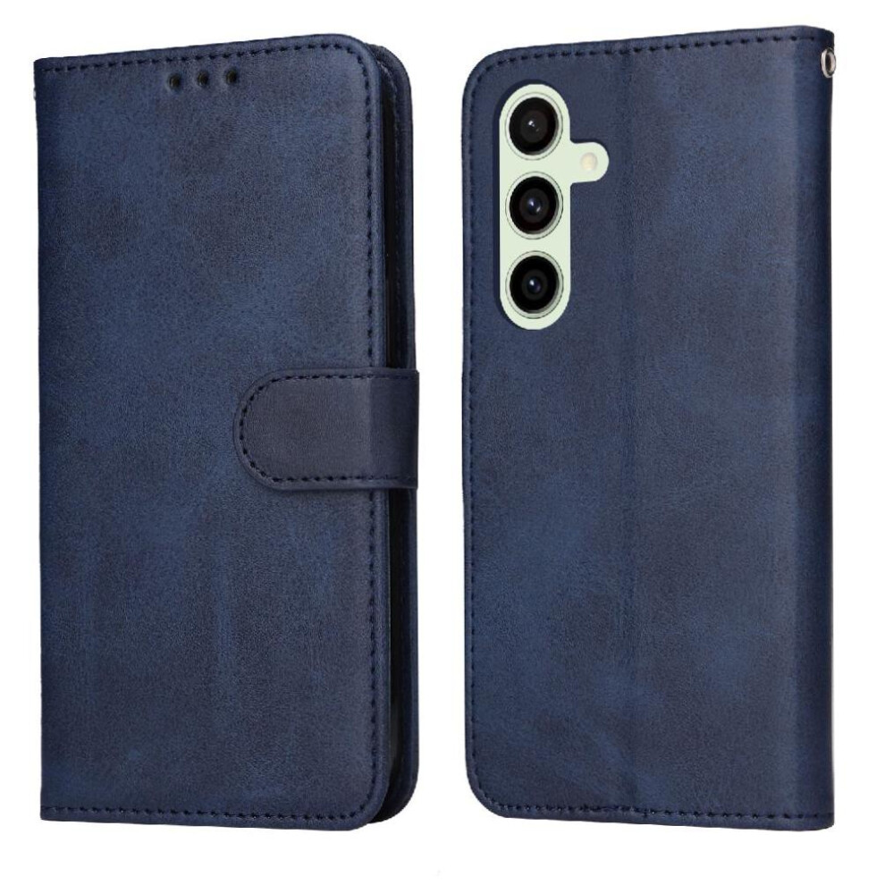 (Blue) Flip Case For Samsung Galaxy S24 Fe Precise Cutouts Flip Cover Card Slots Magnetic Closure Blue 764549256594