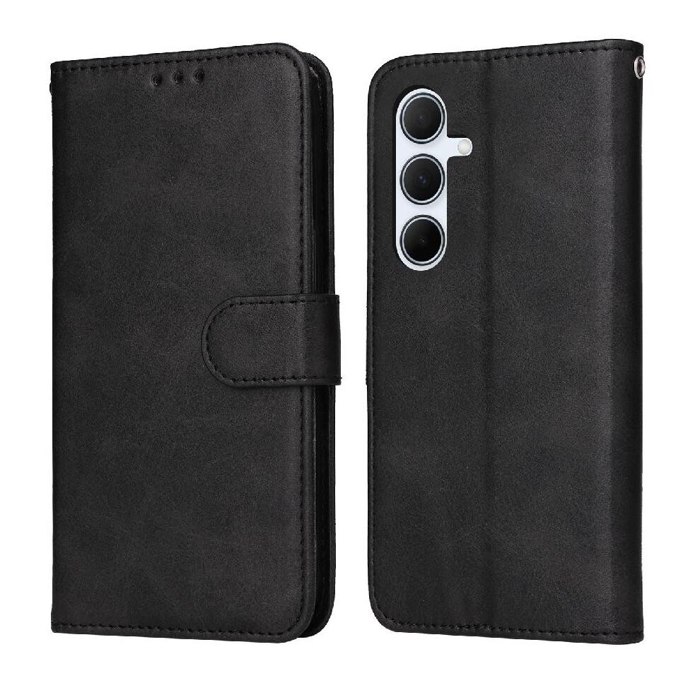 (Black) Flip Case For Samsung Galaxy A56 5G Magnetic Closure Precise Cutouts Card Slots Flip Cover Black 764549256716