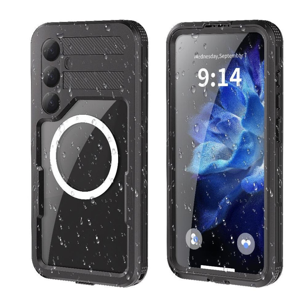 (Black) Case For Samsung Galaxy S25 5G In Screen Protector Waterproof Built Ip68 Waterproof Full 12Ft Military Shockproof Black 764549257348