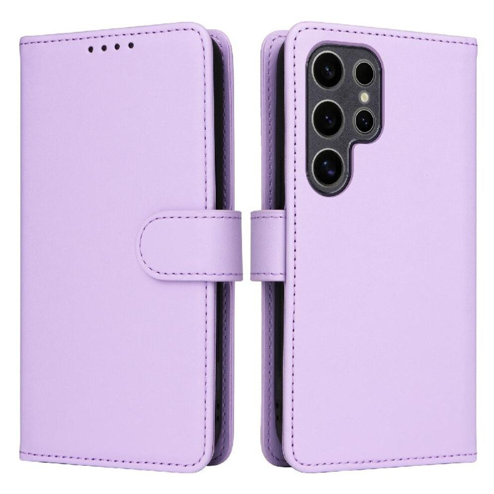 (Purple) Flip Case For Samsung Galaxy S25 Ultra Detachable Design Wireless Charging Rfid Blocking Flip Cover Wallet Purple 764549258604