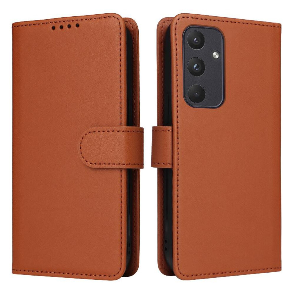 Photos - Case  Flip  for Samsung Galaxy A55 Flip Cover Wallet Detachable Design Wireless Charging Rfid Blocking(Brown)
