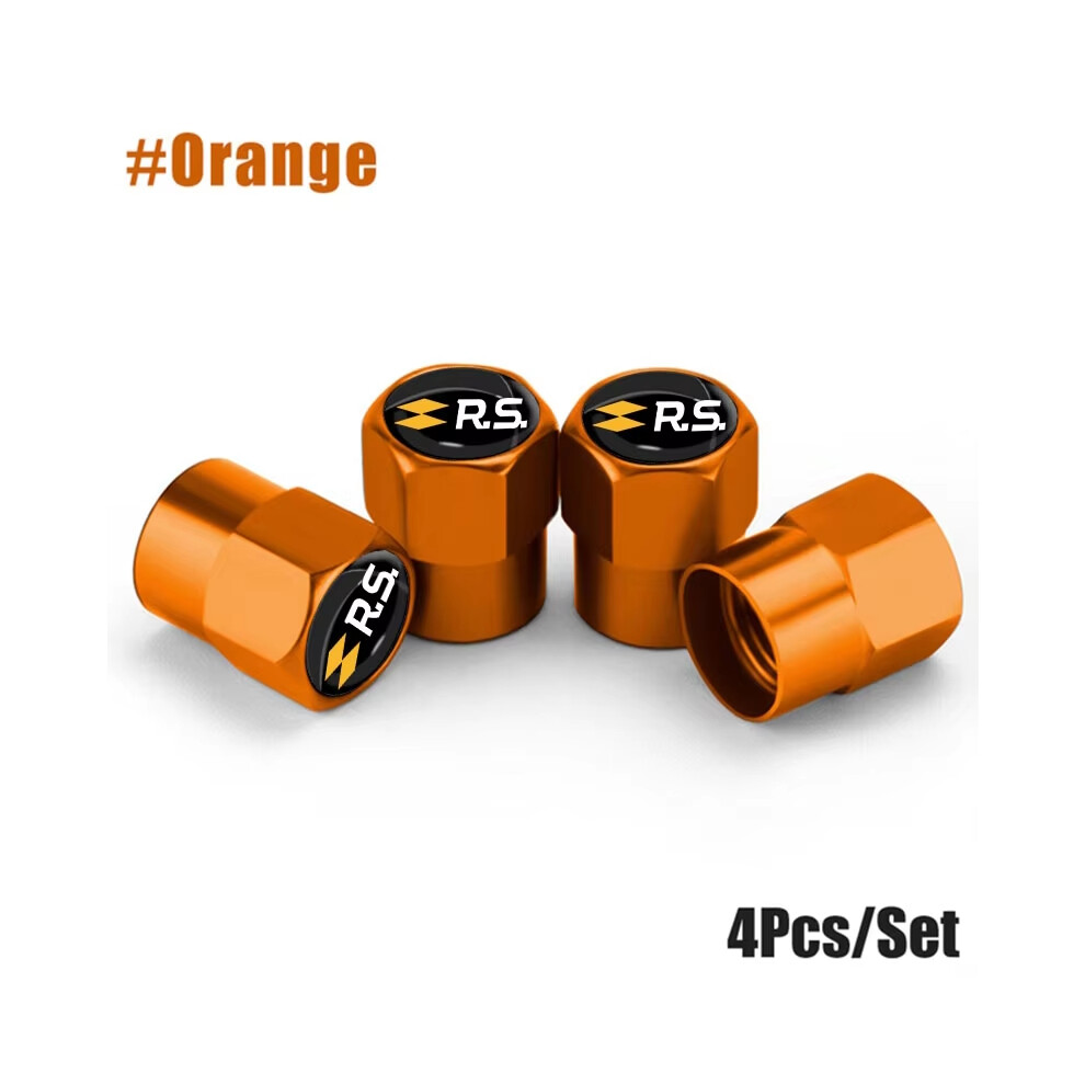 (Yellow) 4Pcs Car Valve Caps Wheel Tires Air Tyre Stem Protective Cover For Renault RS Line Fluence Captur Megane Clio Kadjar Talisman-image-OPC-PFZBXPJ-NEW