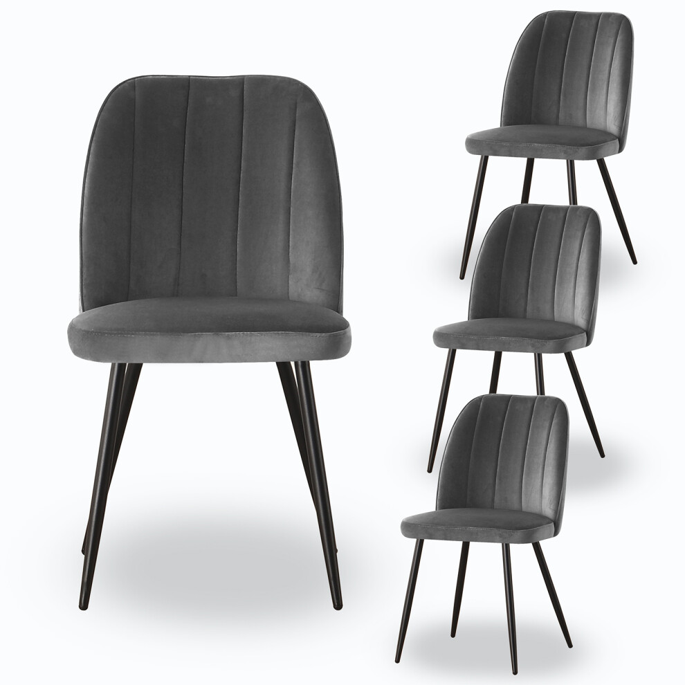 (Grey, 4) Set of 2,4,6 Dining Chair Vertical stripes Home