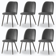 (Grey, 6) Set of 2,4,6 Dining Chair Vertical stripes Home
