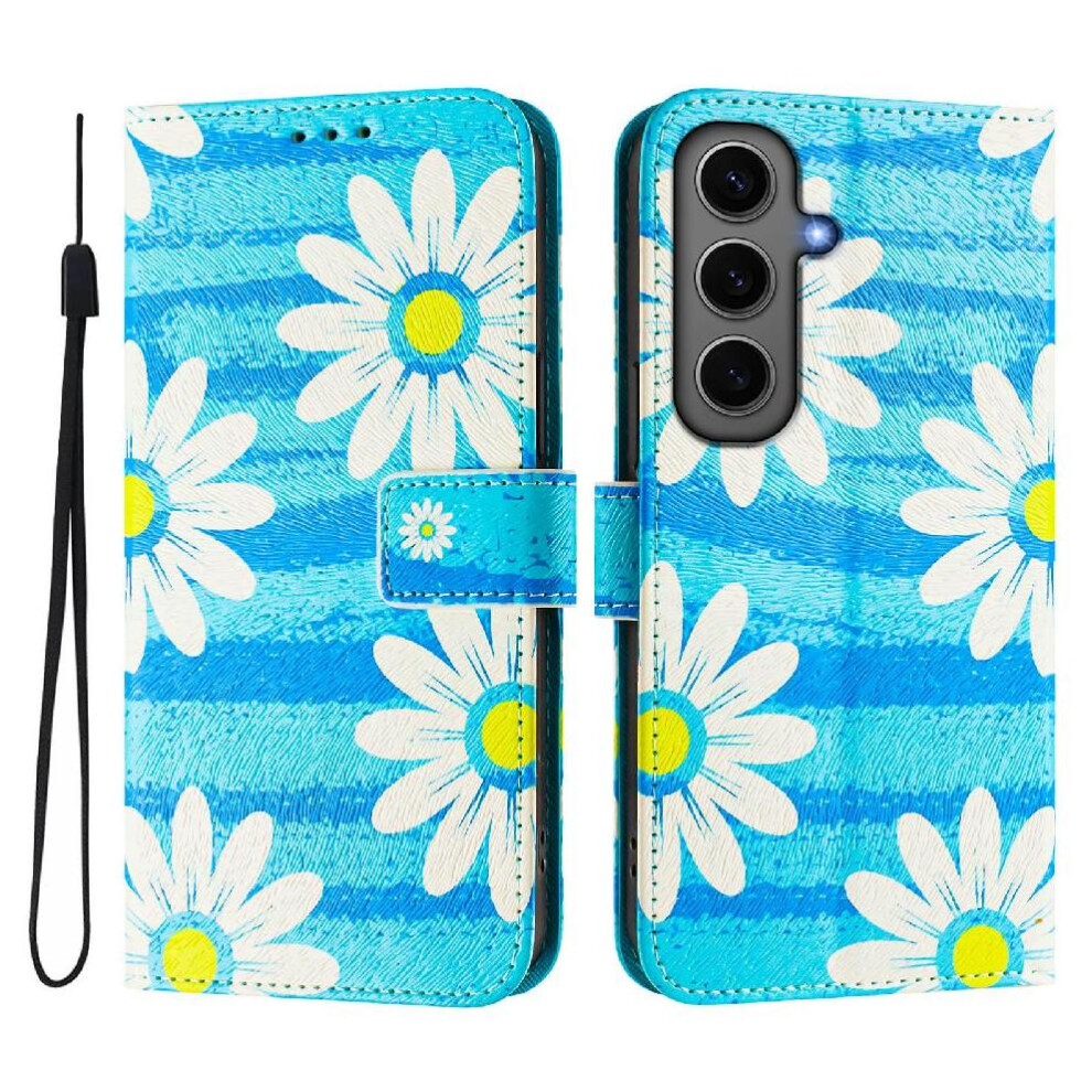 (C3 ) Case For Samsung Galaxy S25 Wrist Strap Pattern Magnetic Closure Flip Leather Wallet 764549263493
