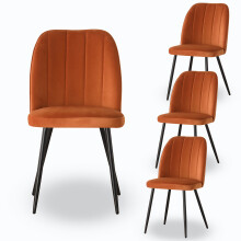 (Orange, 4) Set of 2,4,6 Dining Chair Vertical stripes Home