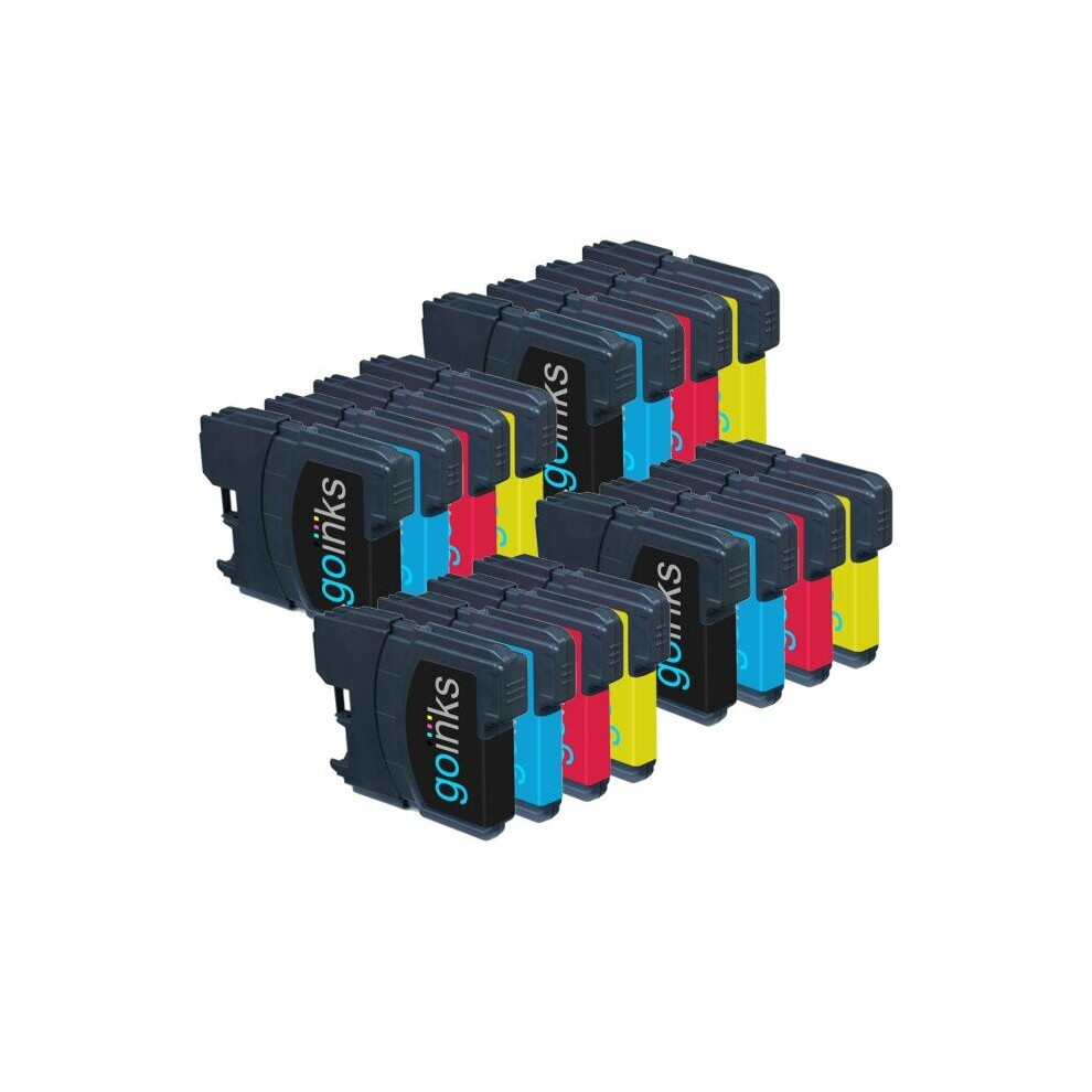 Compatible 4 Go Inks Set Of 4 Cartridges To Replace Brother Lc980 & Lc1100 / Non-Oem For Brother Dcp & Mfc Printers (16 Inks) Multicoloured 610563106035