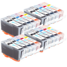 Compatible 4 Go Inks Set of 5 Ink Cartridges to replace Canon PGI-525 & CLI-526  / non-OEM for PIXMA Printers (20 Pack)